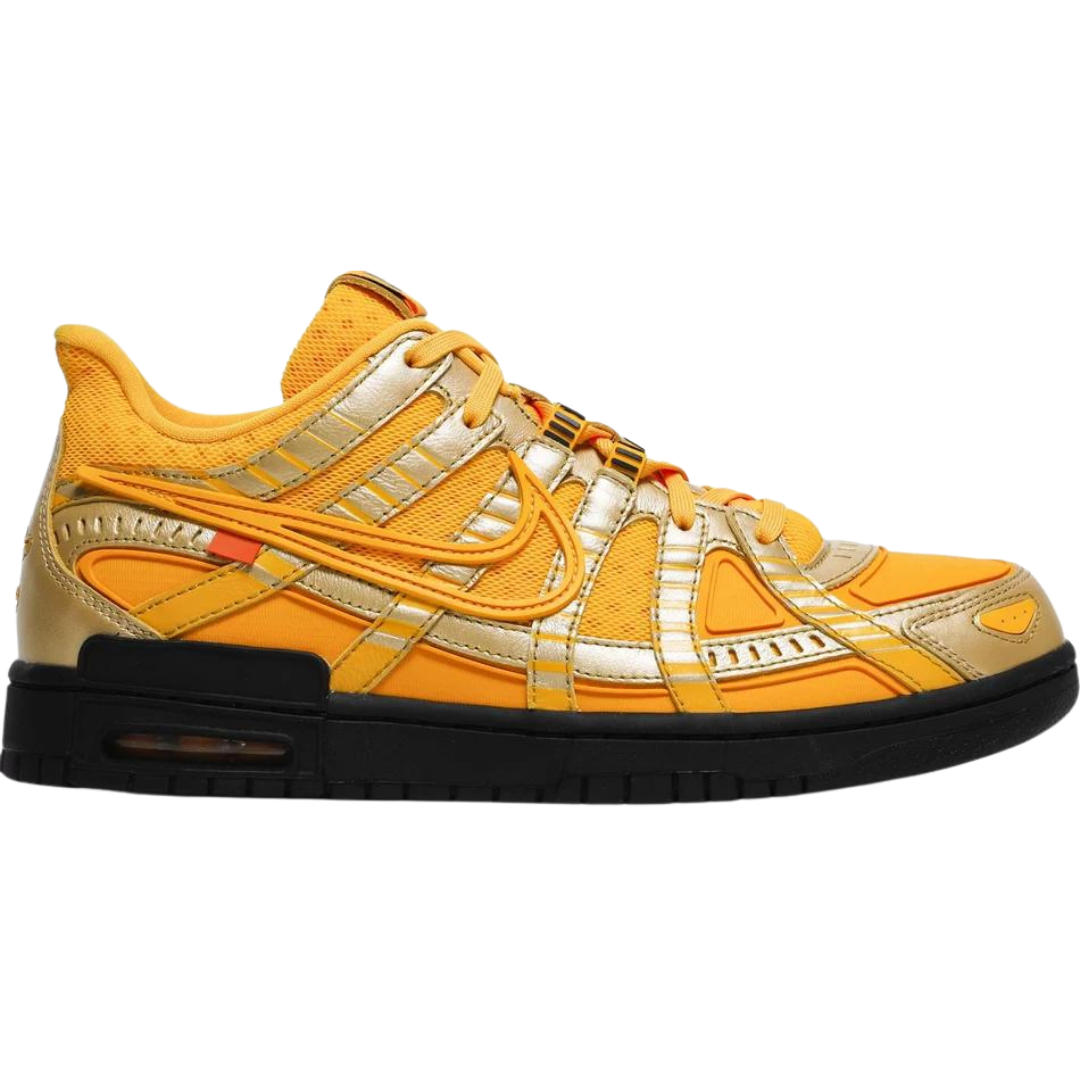 Off-White x Nike Air Rubber Dunk 'University Gold'