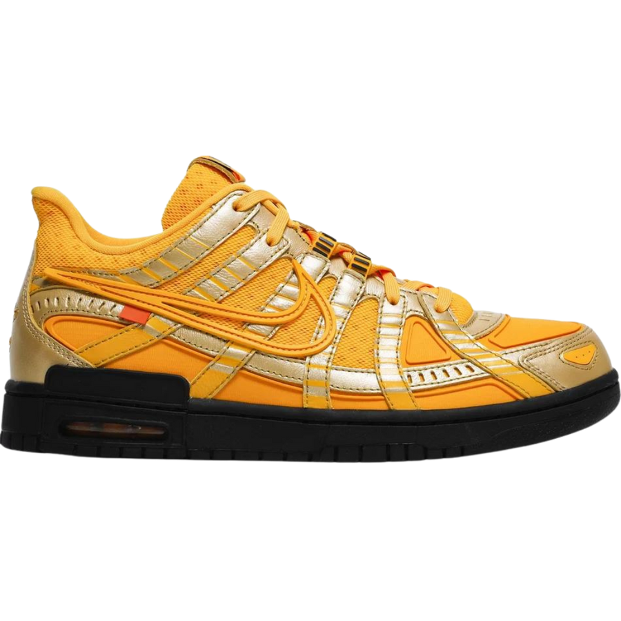 Off-White x Nike Air Rubber Dunk 'University Gold'