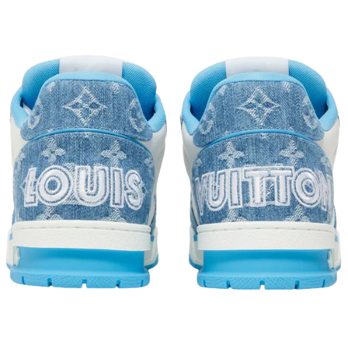Louis Vuitton Trainer Low 'Velcro Strap - Light Blue Monogram Denim'