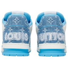 Louis Vuitton Trainer Low 'Velcro Strap - Light Blue Monogram Denim'